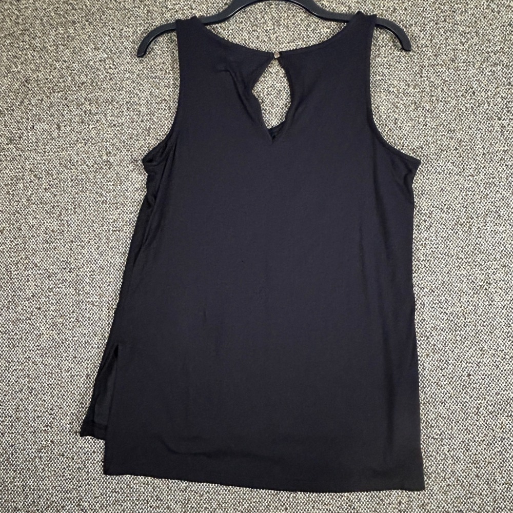Apt. 9 Beaded Geometric Neckline Tank Top Womens S Black
